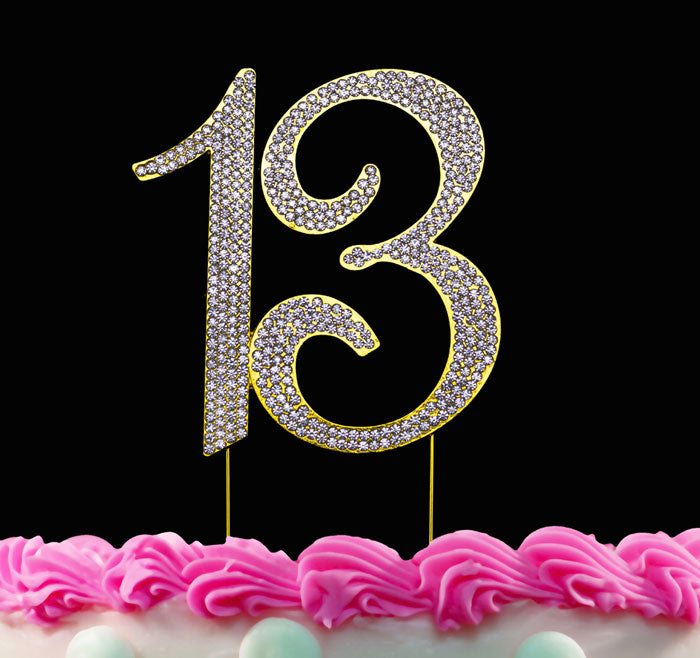 13th Birthday Cake Toppers Bling Cake Topper 13 Birthday Decorations Silver or Gold