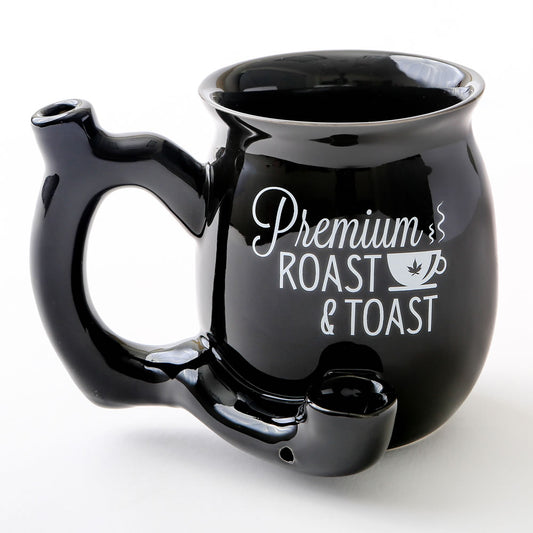 Premium Roast & Toast single wall Mug with Piple Black