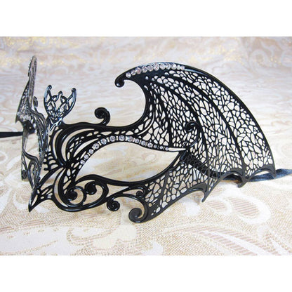 Halloween Mask Black Bat Wings Design Masquerade Mask