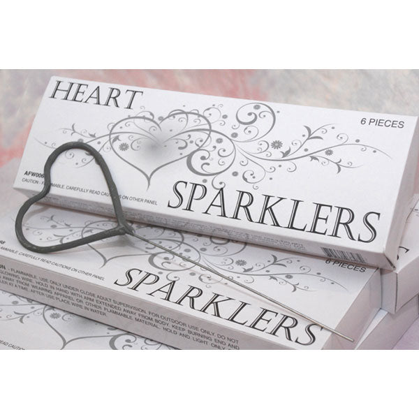 Heart Shaped Wedding Sparklers - 48 Wedding Sparklers Favors