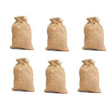 Burlap Favor Bag Drawstring Bag Natural 5.5 x 9