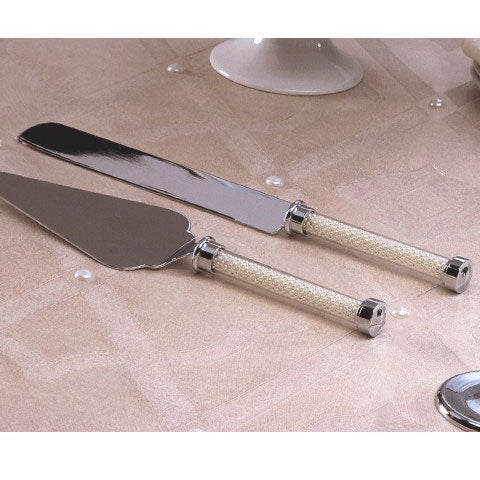 Pearl Stemmed Wedding Cake Serving Set