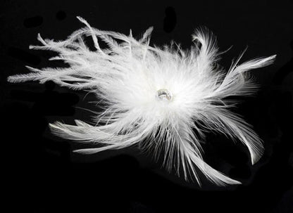 Bridal Feather Hair Comb Feather Fascinator Clip White or Ivory