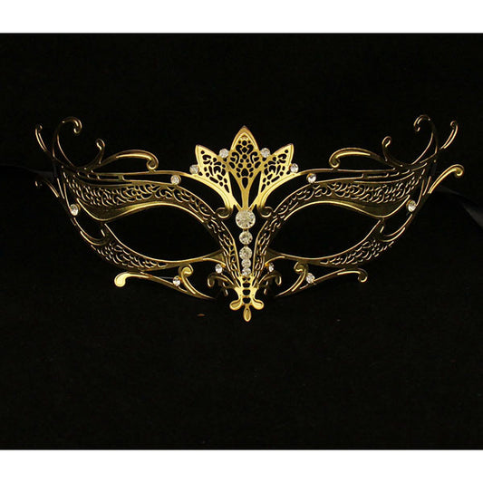 Gold Tiara Design Masquerade Mask Laser Cut Metal Mask