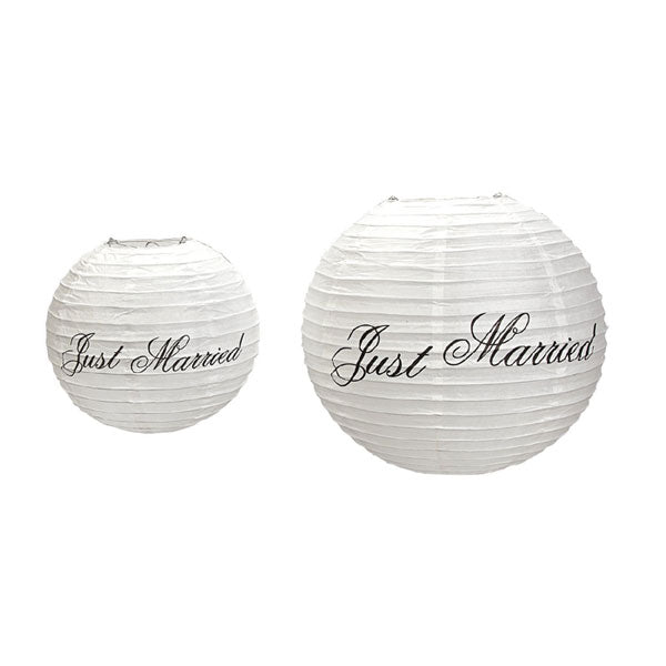 Just Married Lanterns Set of 6 Lantern Decorations