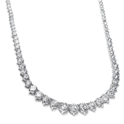 Graduated Cubic Zirconia Tennis Necklace