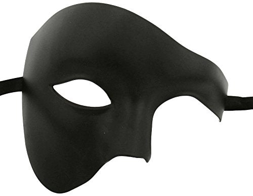 Half Face Phantom of the Opera Masquerade Masks White or Black